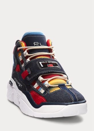 Mehrfarbige High-Top-Sneakers „PS100“ von Ralph Lauren mit Multiprint für Herren