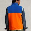 Mehrfarbige Poloshirt-Weste aus gebürstetem Fleece im Colorblock-Design für Herren von Ralph Lauren Mehrfarbige Poloshirt-Weste aus gebürstetem Fleece im Colorblock-Design für Herren von Ralph Lauren