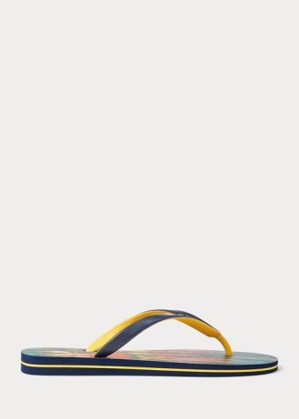 Mehrfarbige Ralph Lauren Bolt Tie-Dye Flip-Flops für Herren