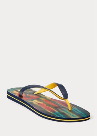 Mehrfarbige Ralph Lauren Bolt Tie-Dye Flip-Flops für Herren