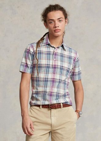 Mehrfarbige Ralph Lauren Classic Fit Madras Popover-Hemden für Herren