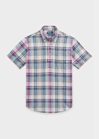 Mehrfarbige Ralph Lauren Classic Fit Madras Popover-Hemden für Herren