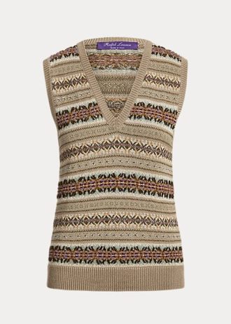 Mehrfarbige Ralph Lauren Fair Isle-Pullover mit Verzierung für Damen