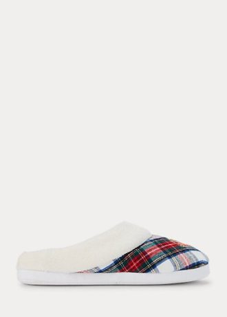 Mehrfarbige Ralph Lauren Hausschuhe mit kariertem Logo für Damen