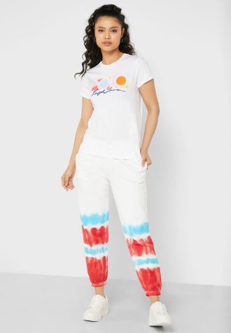 Mehrfarbige Ralph Lauren Jogginghose mit hoher Taille für Damen