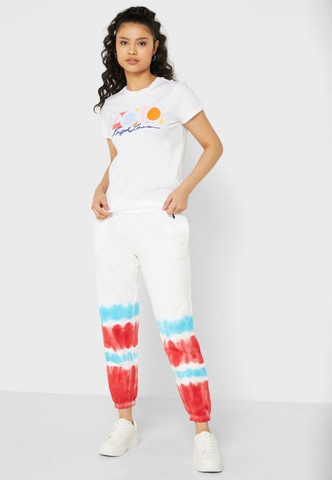 Mehrfarbige Ralph Lauren Jogginghose mit hoher Taille für Damen