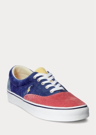 Mehrfarbige Ralph Lauren Keaton Cord-Sneaker im Color-Blocking-Stil für Herren