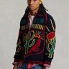 Mehrfarbige Ralph Lauren Wool Graphic Pullover mit durchgehendem Reißverschluss für Herren