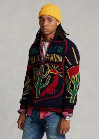 Mehrfarbige Ralph Lauren Wool Graphic Pullover mit durchgehendem Reißverschluss für Herren Mehrfarbige Ralph Lauren Wool Graphic Pullover mit durchgehendem Reißverschluss für Herren