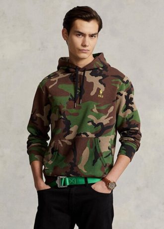 Mehrfarbiger Ralph Lauren Camo Fleece-Hoodie für Herren