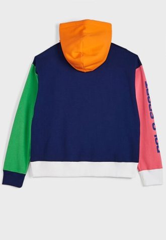 Mehrfarbiger Ralph Lauren Kapuzenpullover mit Farbblock-Taschendetail für Damen