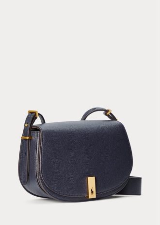 Midnight Navy Damen Ralph Lauren Polo ID Leder Satteltaschen
