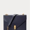 Midnight Navy Damen Ralph Lauren Polo ID Leder Umhängetaschen mit Umschlagkette Midnight Navy Damen Ralph Lauren Polo ID Leder Umhängetaschen mit Umschlagkette