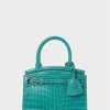 Mintfarbene Ralph Lauren Alligator Mini RL50 Handtasche für Damen Mintfarbene Ralph Lauren Alligator Mini RL50 Handtasche für Damen