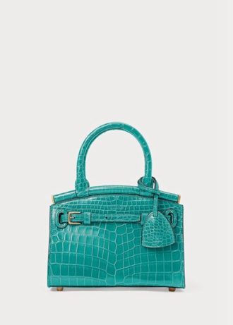 Mintfarbene Ralph Lauren Alligator Mini RL50 Handtasche für Damen