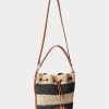 Natur/Schwarz/Lauren Tan Damen Ralph Lauren Stroh Große Andie Handtasche Natur/Schwarz/Lauren Tan Damen Ralph Lauren Stroh Große Andie Handtasche