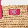 Natur/Sport Pink Damen Ralph Lauren Lederbesatz Stroh Große Brie Tragetaschen Natur/Sport Pink Damen Ralph Lauren Lederbesatz Stroh Große Brie Tragetaschen