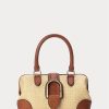 Naturfarbene Damen-Handtasche „Welington Mini“ von Ralph Lauren aus Raffiabast Naturfarbene Damen-Handtasche „Welington Mini“ von Ralph Lauren aus Raffiabast