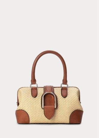 Naturfarbene Damen-Handtasche „Welington Mini“ von Ralph Lauren aus Raffiabast