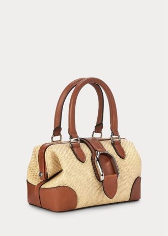 Naturfarbene Damen-Handtasche „Welington Mini“ von Ralph Lauren aus Raffiabast