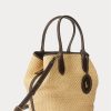 Naturfarbene Damen Ralph Lauren Leather-Trim Straw Medium Bellport Tote Bags Naturfarbene Damen Ralph Lauren Leather-Trim Straw Medium Bellport Tote Bags