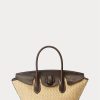 Naturfarbene Damen Ralph Lauren Leder & Stroh Medium Bellport Satchel Taschen Naturfarbene Damen Ralph Lauren Leder & Stroh Medium Bellport Satchel Taschen