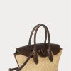 Naturfarbene Damen Ralph Lauren Leder & Stroh Medium Bellport Satchel Taschen Naturfarbene Damen Ralph Lauren Leder & Stroh Medium Bellport Satchel Taschen
