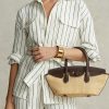 Naturfarbene Damen Ralph Lauren Leder & Stroh Medium Bellport Satchel Taschen Naturfarbene Damen Ralph Lauren Leder & Stroh Medium Bellport Satchel Taschen