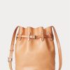 Naturfarbene Ralph Lauren Stud Vachetta Large Bellport Bucket Bags für Damen Naturfarbene Ralph Lauren Stud Vachetta Large Bellport Bucket Bags für Damen