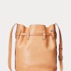Naturfarbene Ralph Lauren Stud Vachetta Large Bellport Bucket Bags für Damen Naturfarbene Ralph Lauren Stud Vachetta Large Bellport Bucket Bags für Damen
