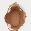 Naturfarbene Ralph Lauren Stud Vachetta Large Bellport Bucket Bags für Damen Naturfarbene Ralph Lauren Stud Vachetta Large Bellport Bucket Bags für Damen