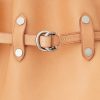 Naturfarbene Ralph Lauren Stud Vachetta Large Bellport Bucket Bags für Damen Naturfarbene Ralph Lauren Stud Vachetta Large Bellport Bucket Bags für Damen