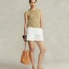 Naturfarbene Ralph Lauren Stud Vachetta Large Bellport Bucket Bags für Damen Naturfarbene Ralph Lauren Stud Vachetta Large Bellport Bucket Bags für Damen