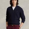 Navyblaue Ralph Lauren Pullover aus Baumwolle mit Viertelreißverschluss und Netzstrick für Herren Navyblaue Ralph Lauren Pullover aus Baumwolle mit Viertelreißverschluss und Netzstrick für Herren
