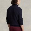 Navyblaue Ralph Lauren Pullover aus Baumwolle mit Viertelreißverschluss und Netzstrick für Herren Navyblaue Ralph Lauren Pullover aus Baumwolle mit Viertelreißverschluss und Netzstrick für Herren