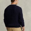 Navyblaue Ralph Lauren Pullover aus Baumwolle mit Zopfmuster für Herren Navyblaue Ralph Lauren Pullover aus Baumwolle mit Zopfmuster für Herren