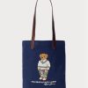 Navyblaue Umhängetaschen aus Twill von Ralph Lauren mit Polo Bear-Print für Herren Navyblaue Umhängetaschen aus Twill von Ralph Lauren mit Polo Bear-Print für Herren