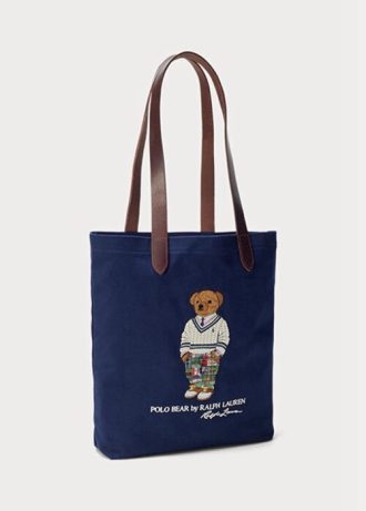 Navyblaue Umhängetaschen aus Twill von Ralph Lauren mit Polo Bear-Print für Herren