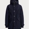 Navyblaue wasserabweisende Daunenparka-Jacken von Ralph Lauren für Herren Navyblaue wasserabweisende Daunenparka-Jacken von Ralph Lauren für Herren