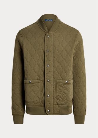 Olivgrüne gesteppte Luxus-Jerseyjacken von Ralph Lauren für Herren