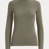 Olivgrüne Langarmshirts aus Baumwollmischung für Damen von Ralph Lauren Olivgrüne Langarmshirts aus Baumwollmischung für Damen von Ralph Lauren