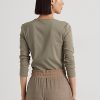 Olivgrüne Langarmshirts aus Baumwollmischung für Damen von Ralph Lauren Olivgrüne Langarmshirts aus Baumwollmischung für Damen von Ralph Lauren