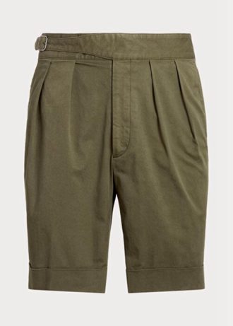 Olivgrüne, maßgeschneiderte Stretch-Chino-Shorts von Ralph Lauren für Herren