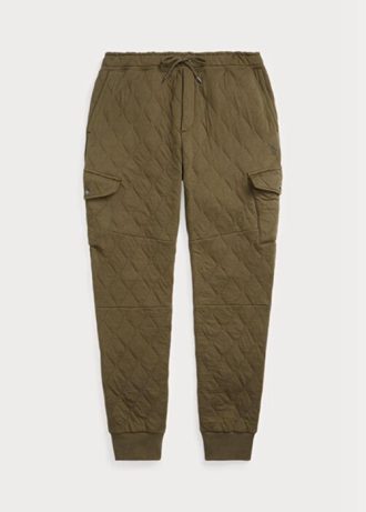 Olivgrüne Polo Ralph Lauren Cargo-Jogginghose aus luxuriösem Jersey für Herren