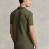 Olivgrüne Poloshirts aus Mesh für Herren von Ralph Lauren im Custom Slim Fit Olivgrüne Poloshirts aus Mesh für Herren von Ralph Lauren im Custom Slim Fit