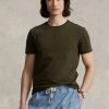 Olivgrüne Poloshirts für Herren von Ralph Lauren in Slim Fit mit Rundhalsausschnitt Olivgrüne Poloshirts für Herren von Ralph Lauren in Slim Fit mit Rundhalsausschnitt