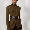 Olivgrüne Ralph Lauren Rhodri-Jacken aus Wollmischung für Damen Olivgrüne Ralph Lauren Rhodri-Jacken aus Wollmischung für Damen