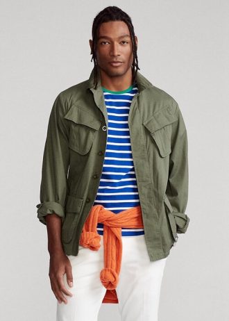 Olivgrüne Ralph Lauren Stretch-Ripstop-Utility-Anzugjacken für Herren