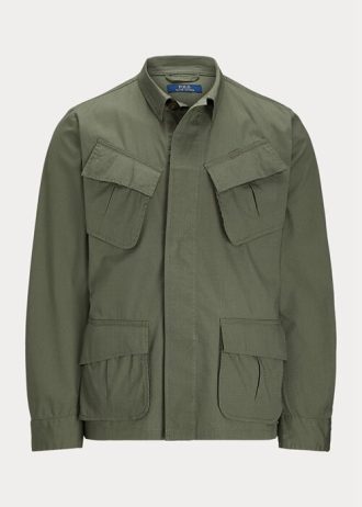 Olivgrüne Ralph Lauren Stretch-Ripstop-Utility-Anzugjacken für Herren