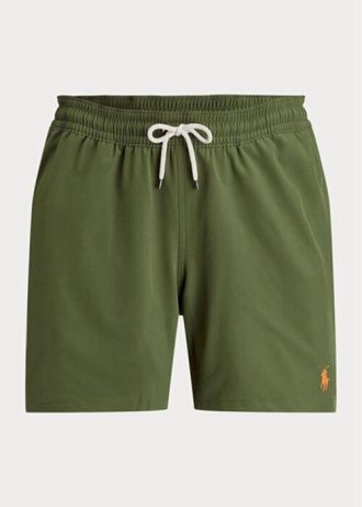 Olivgrüne Ralph Lauren Traveller Badeshorts für Herren
